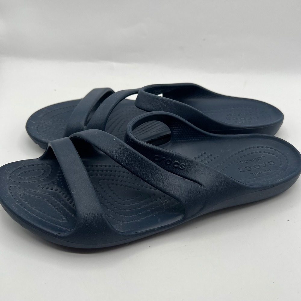 Crocs Swiftwater Navy Blue Strappy Slide Sandals Womens Size 9 203998